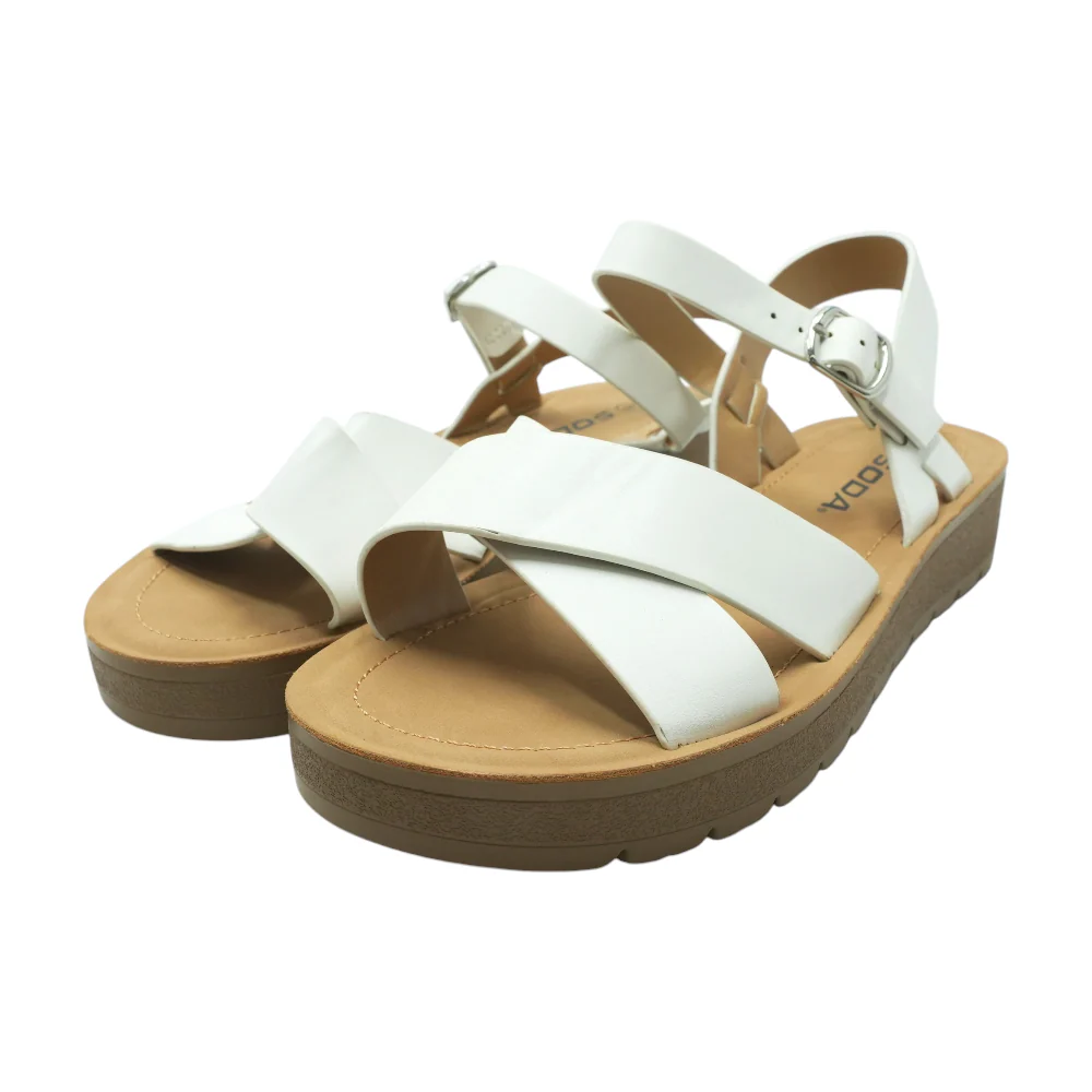 White Wedged Sandals