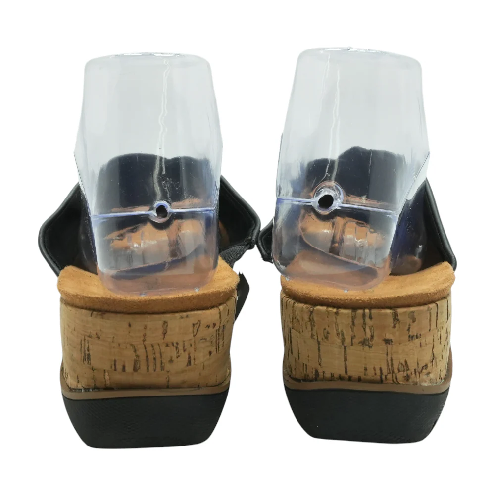 Black Wedged Sandals - Image 2