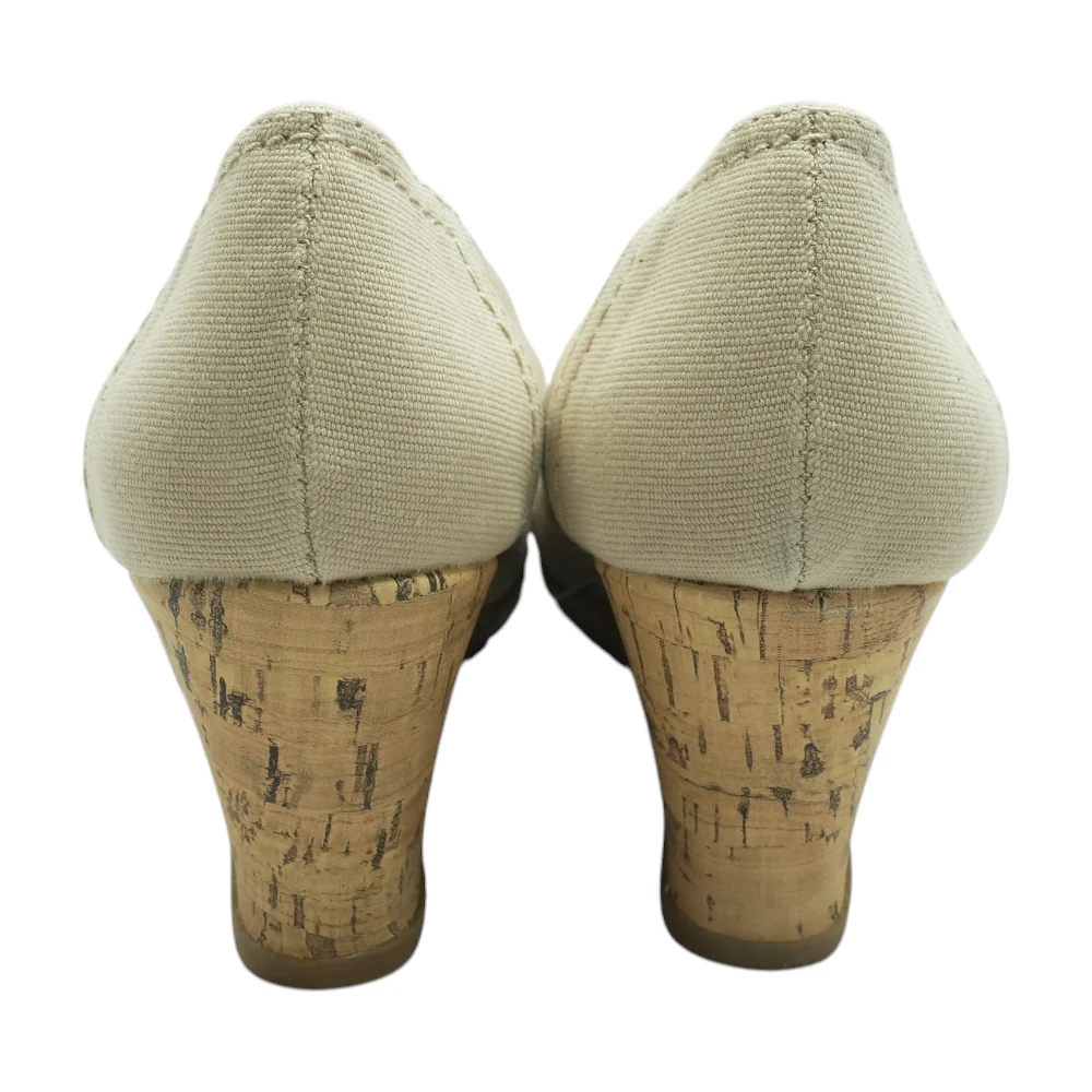 Beige Wedged Sandals - Image 2