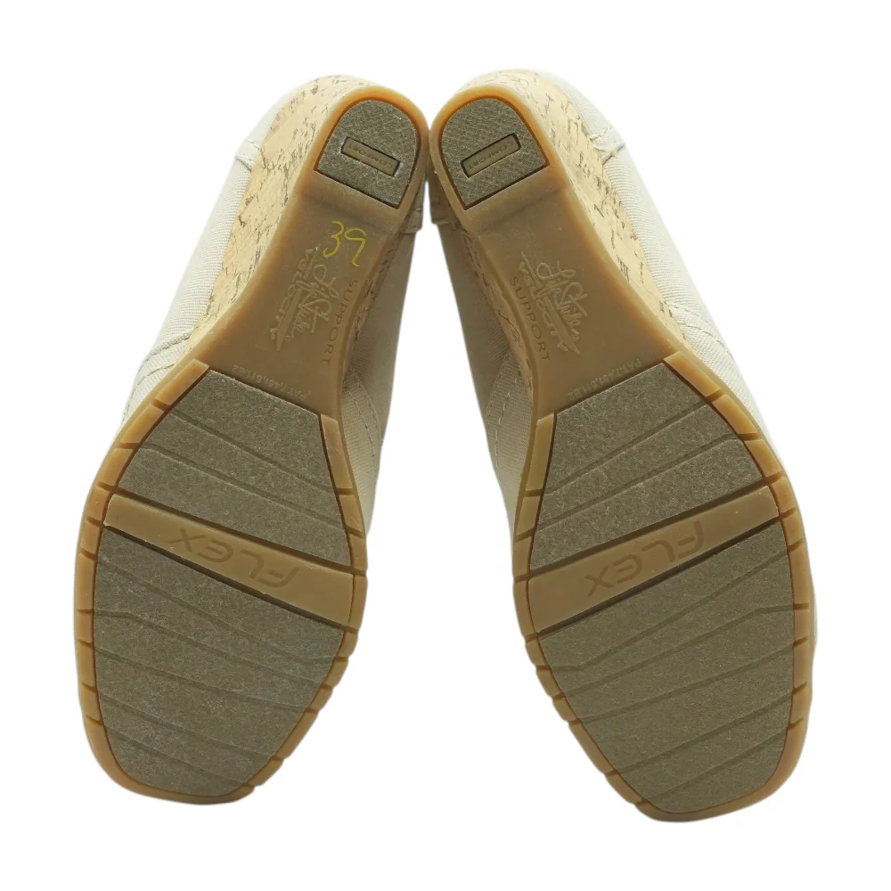 Beige Wedged Sandals - Image 3