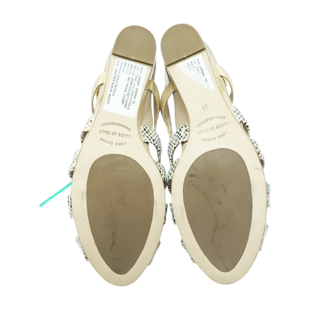 Cream Wedged Sandals - Image 3