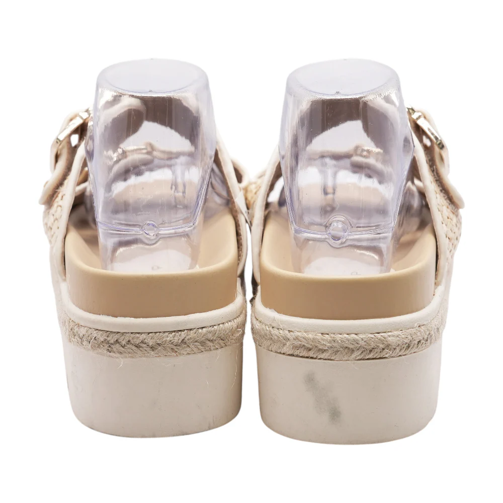Cream Wedged Sandals - Image 2