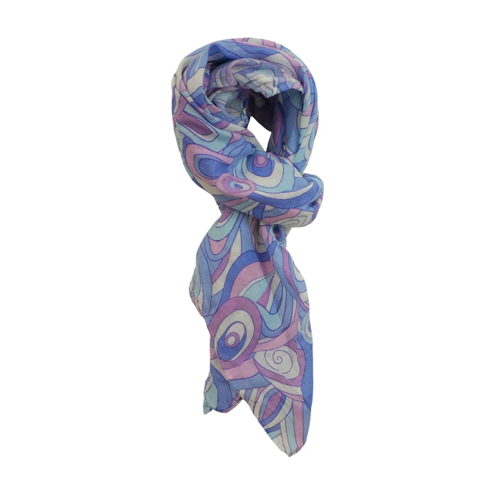 Blue Graphic Scarf - Image 2