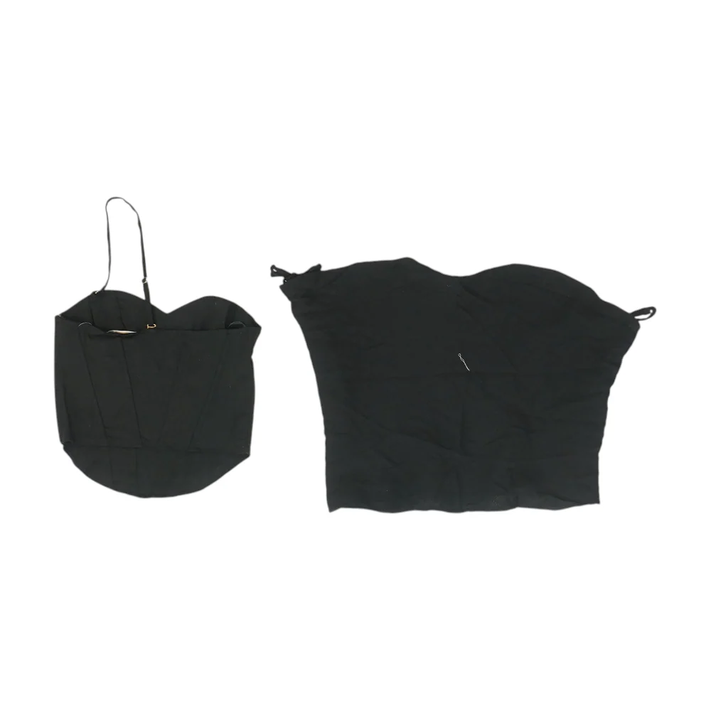 Black Solid Skirt Set - Image 2