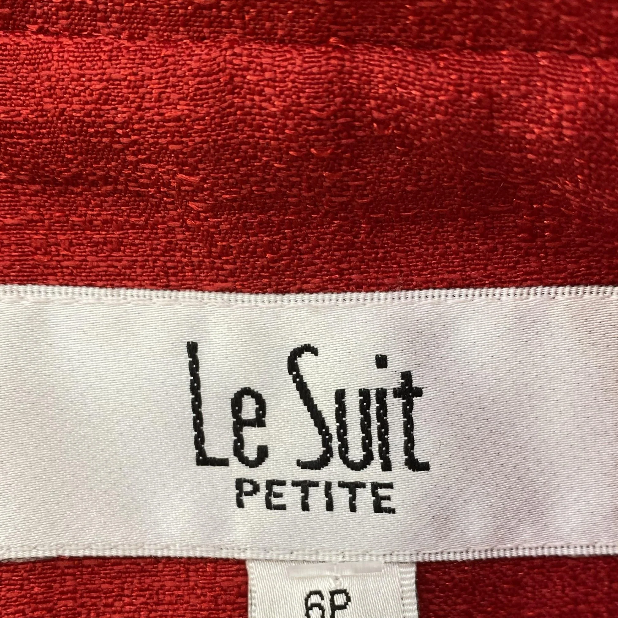 Vintage Red Petite Solid Skirt Suit Set - Image 3