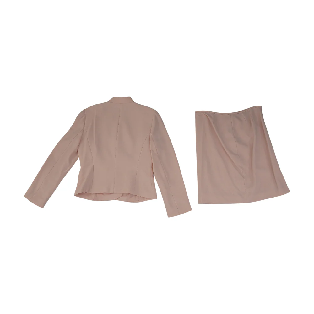 Pink Petite Solid Skirt Suit - Image 2