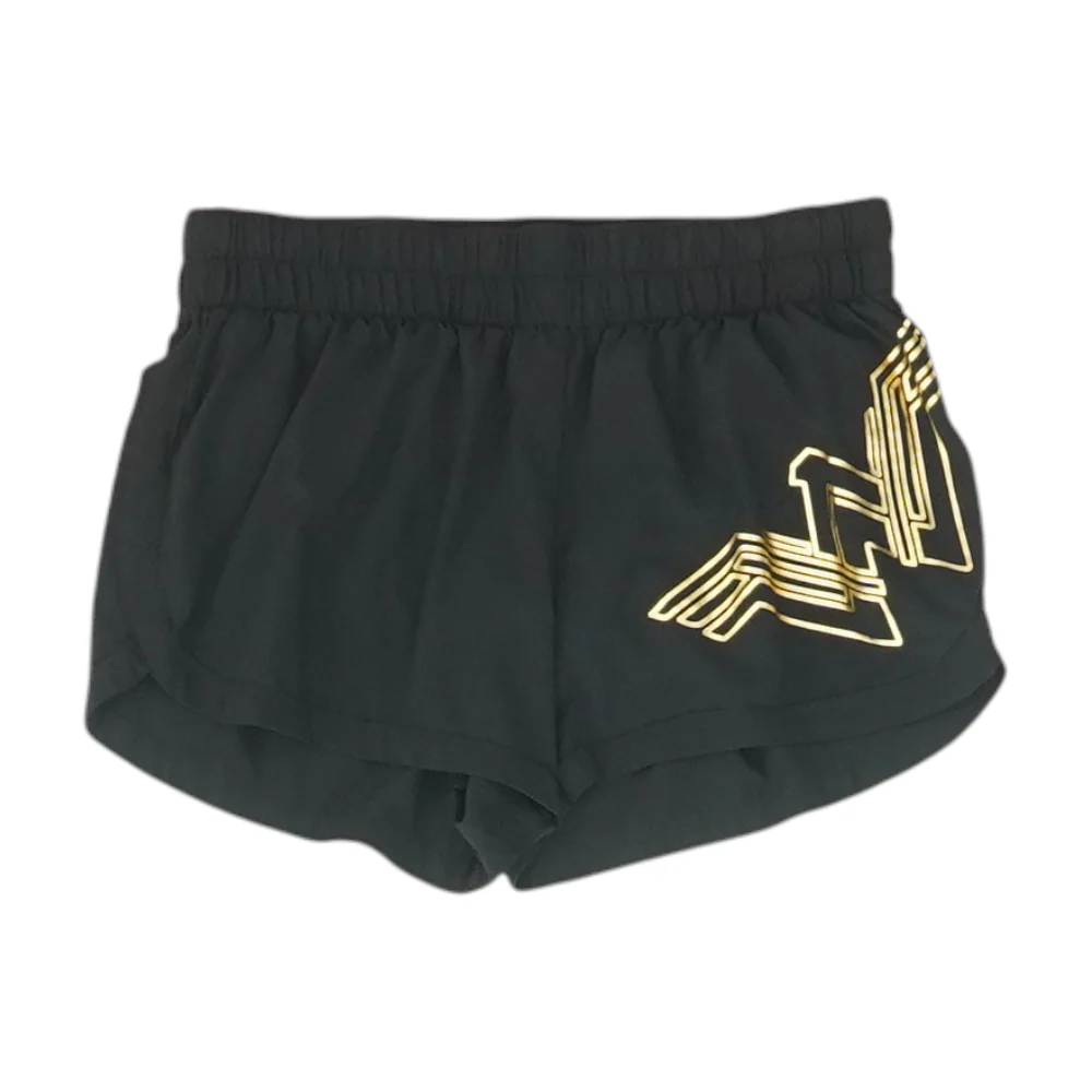 Black Solid Active Shorts