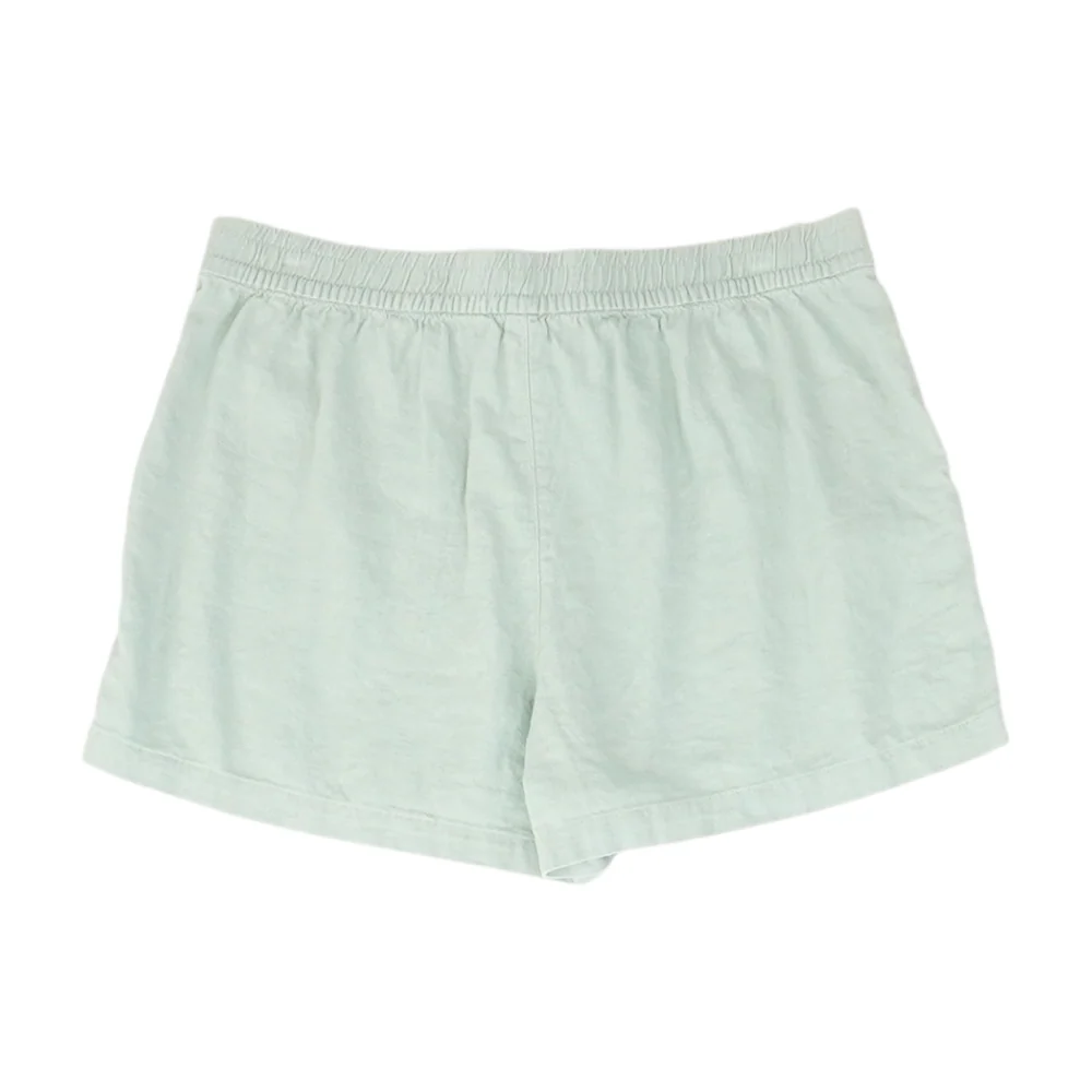Green Solid Knit Shorts - Image 2