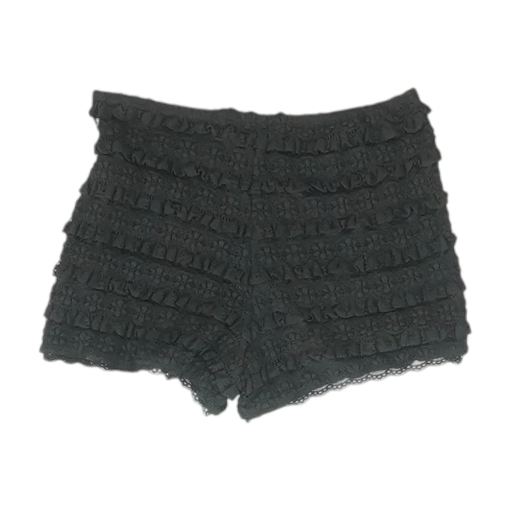 Black Solid Knit Shorts - Image 2