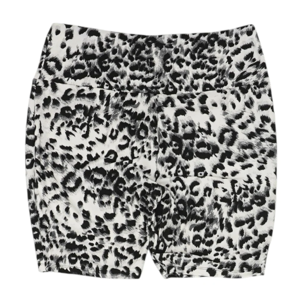 Black Animal Print Active Shorts - Image 2