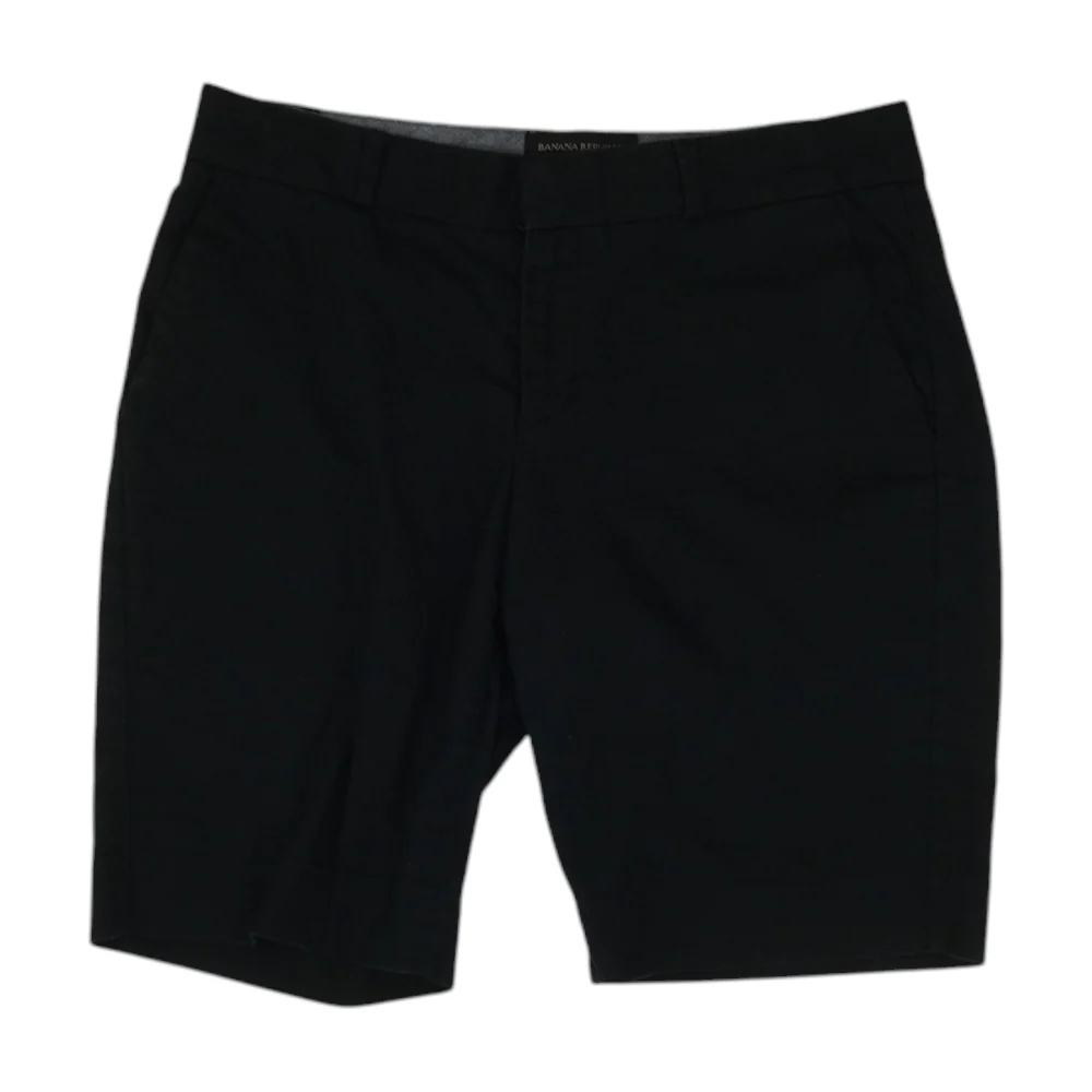 Black Solid Chino Shorts