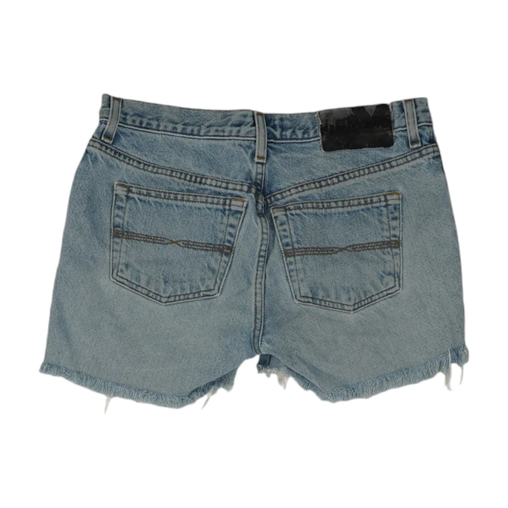 Blue Solid Denim Shorts - Image 2