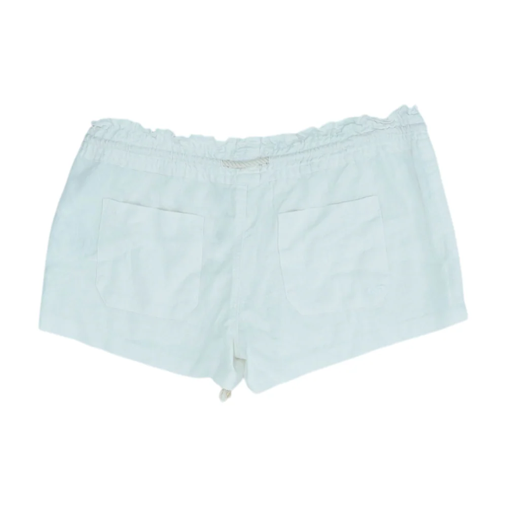 White Solid Knit Shorts - Image 2