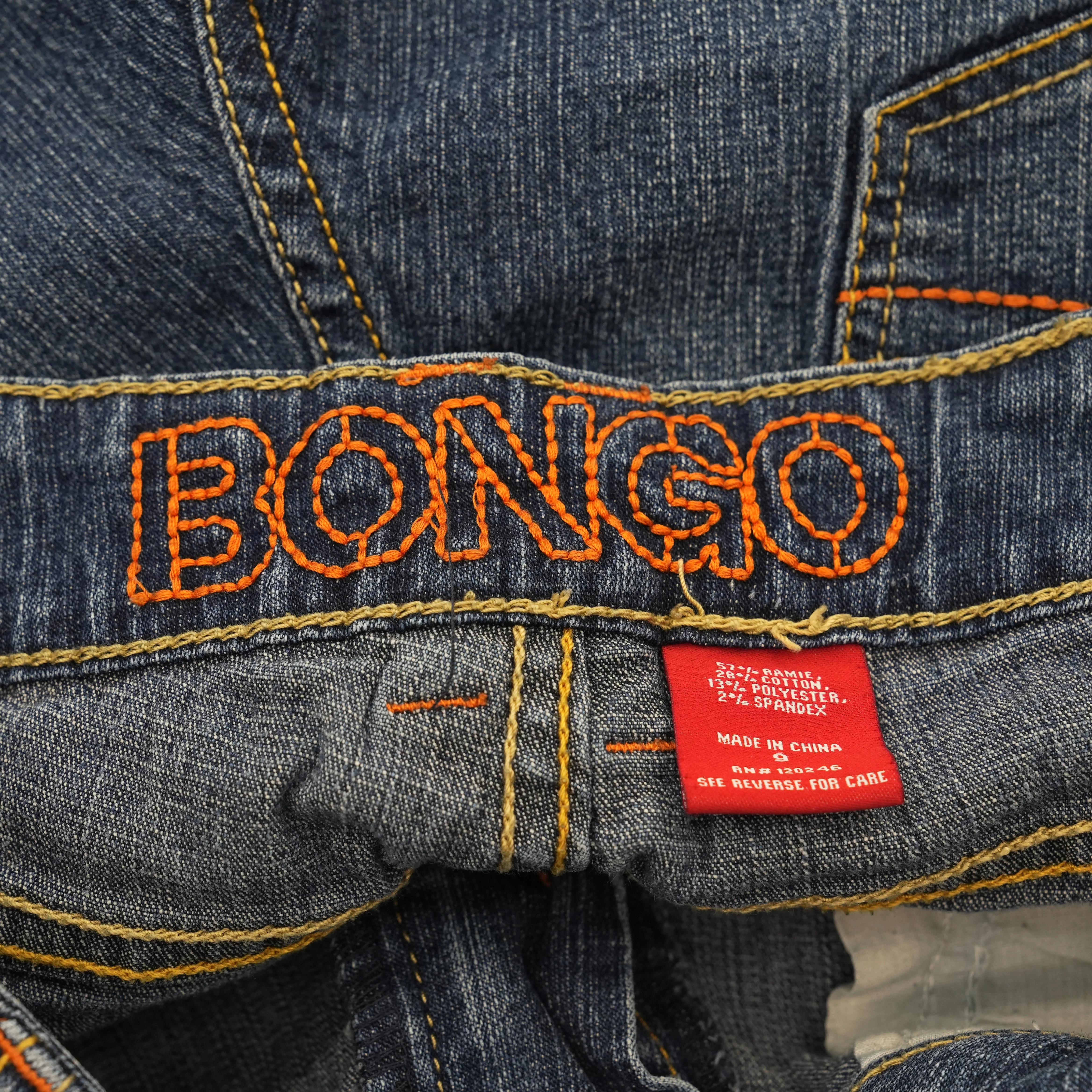 Navy Solid Denim Shorts - Image 3