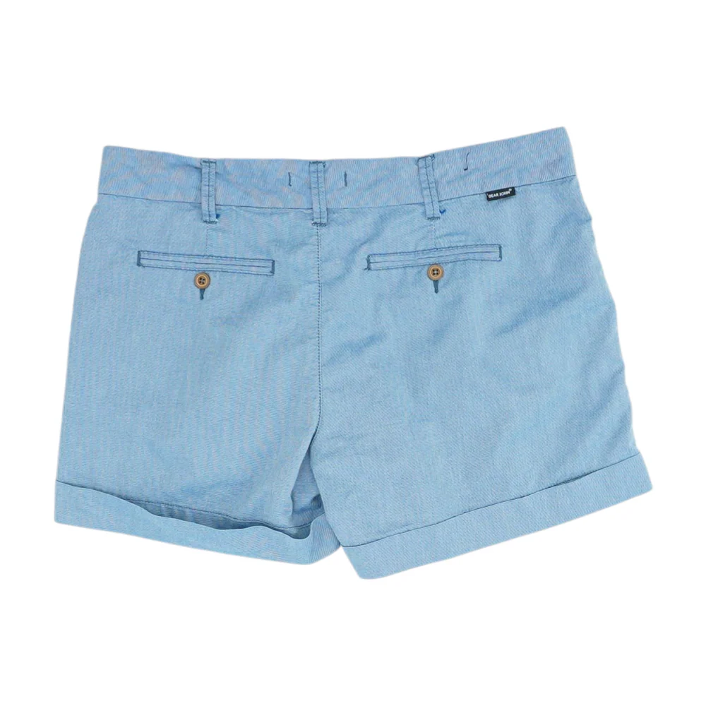 Blue Solid Chino Shorts - Image 2