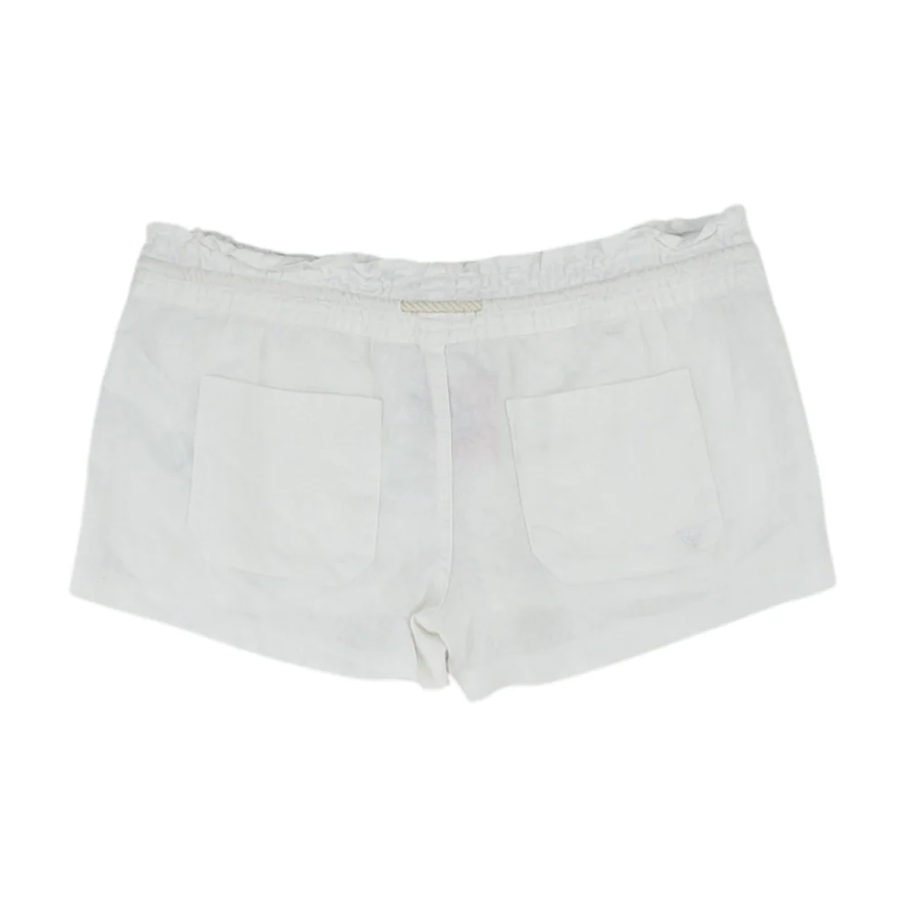White Solid Knit Shorts - Image 2