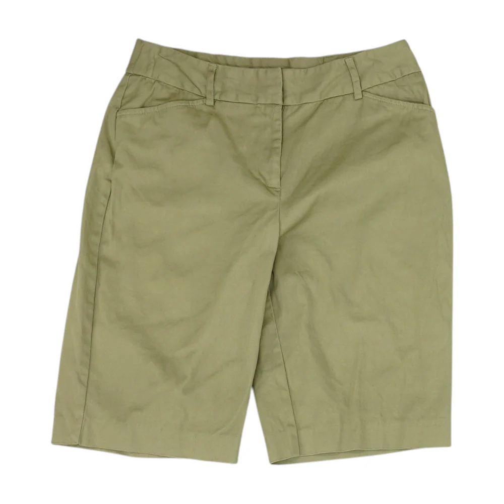 Green Solid Chino Shorts