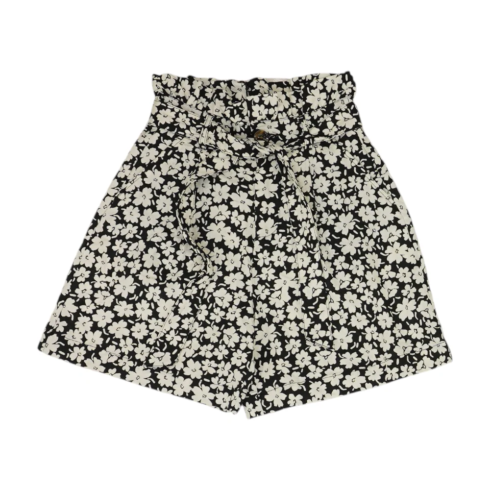 Black Floral Chino Shorts