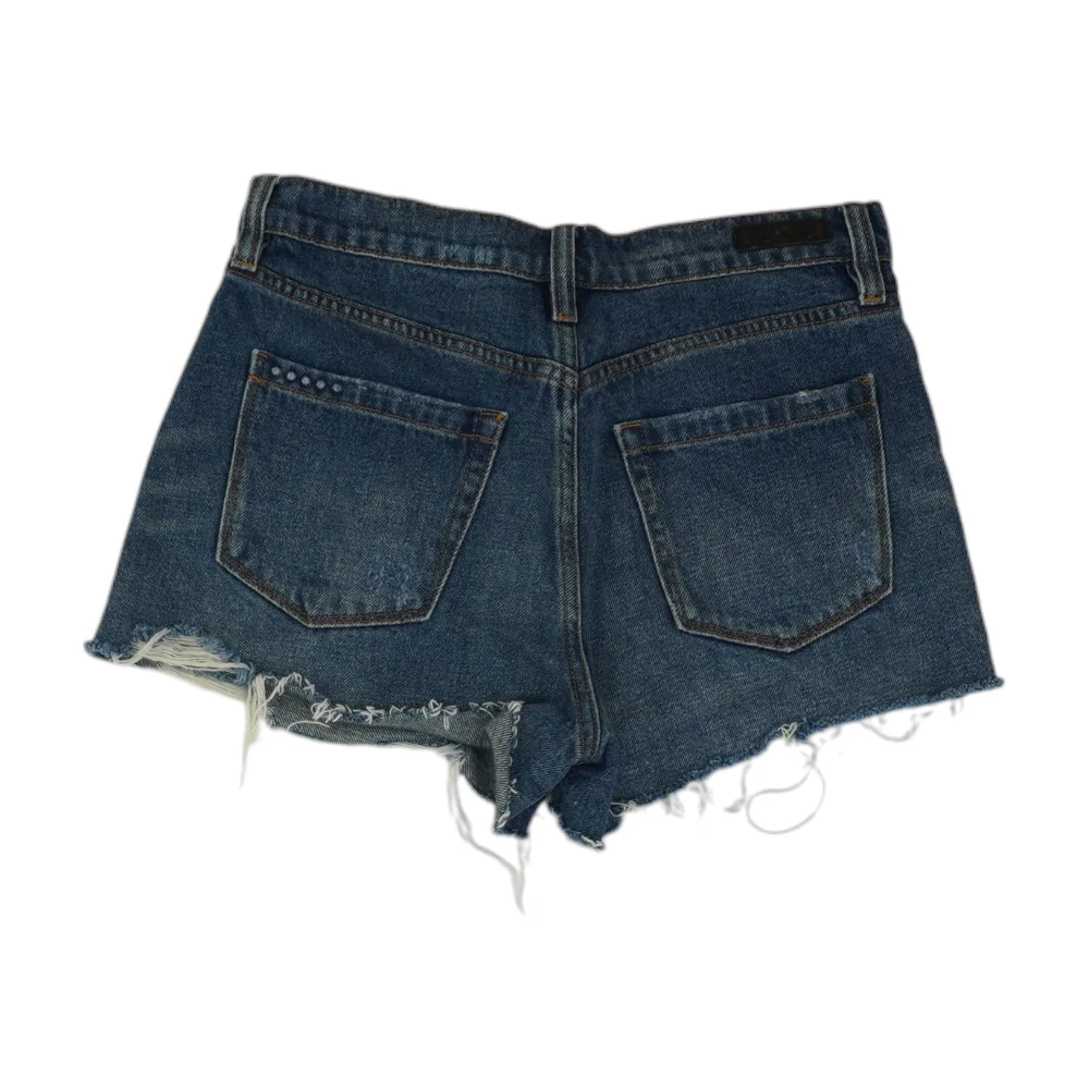 Blue Solid Denim Shorts - Image 2