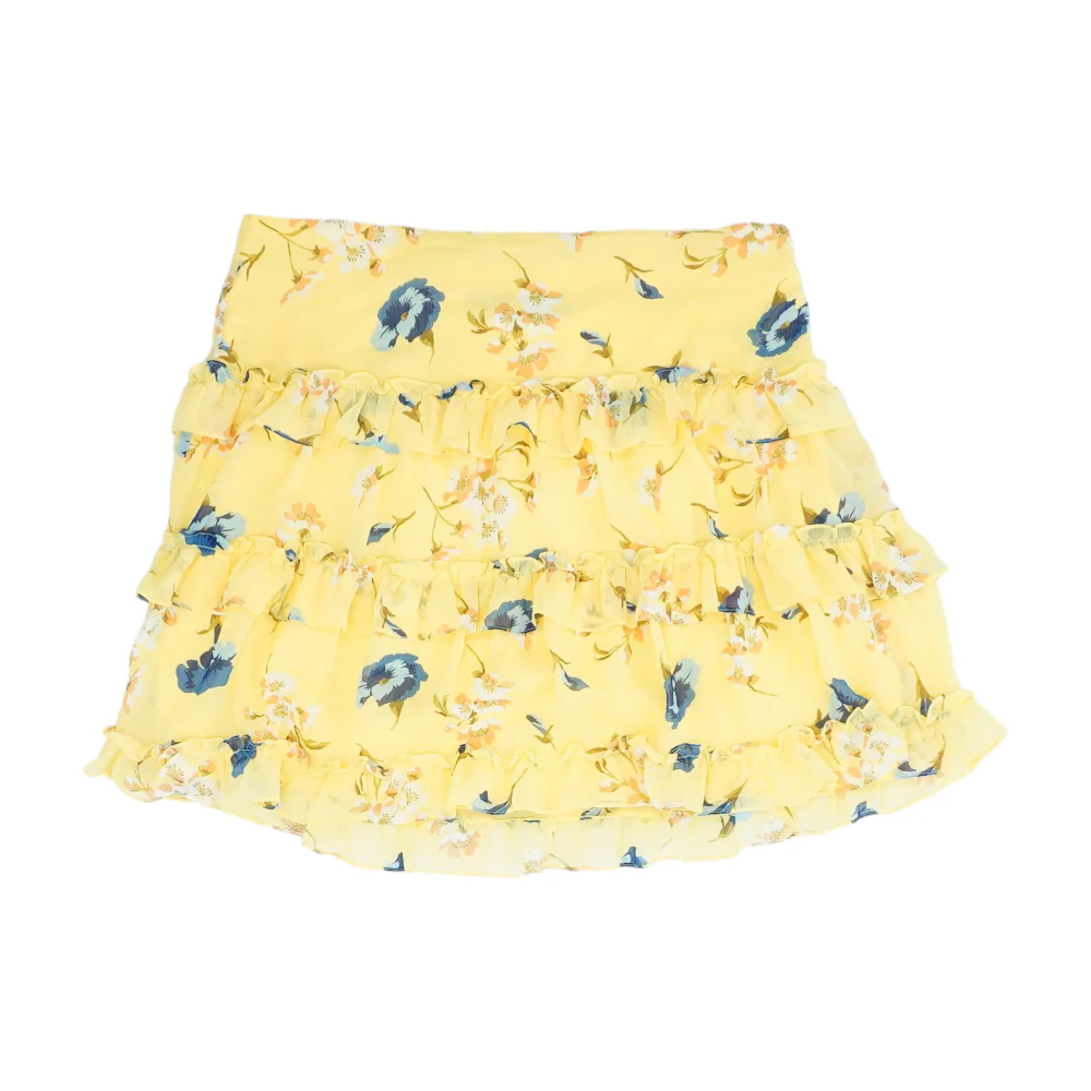 Yellow Floral Mini Skirt
