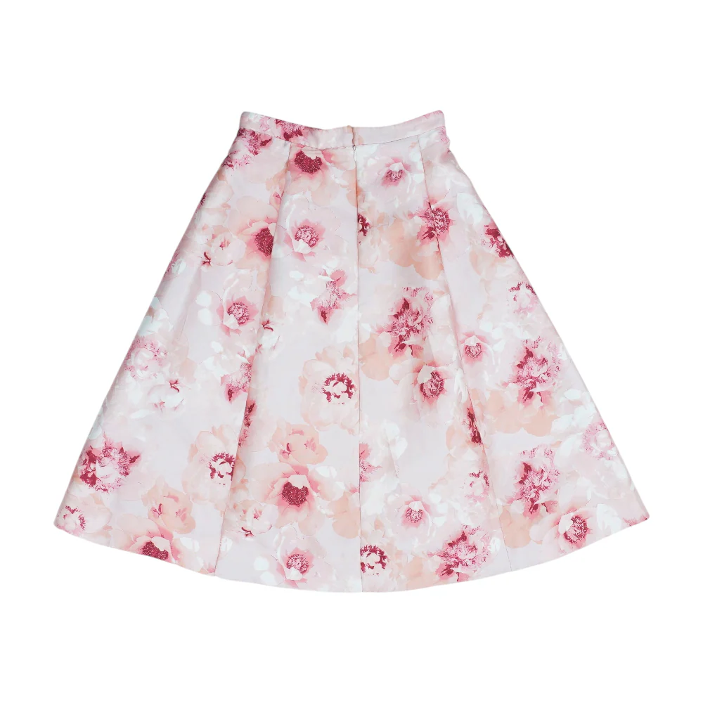 Pink Floral Midi Skirt - Image 2
