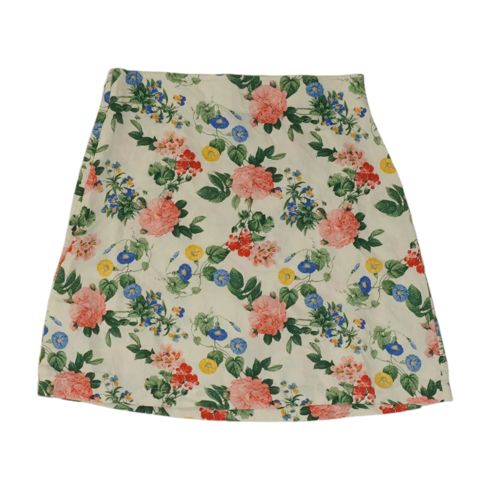 White Floral Mini Skirt