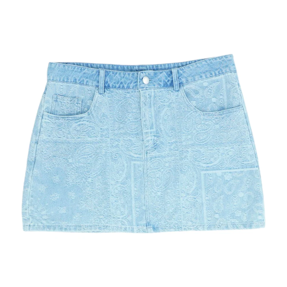 Blue Paisley Mini Skirt