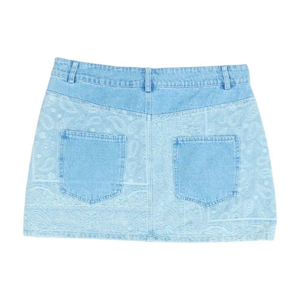 Blue Paisley Mini Skirt - Image 2