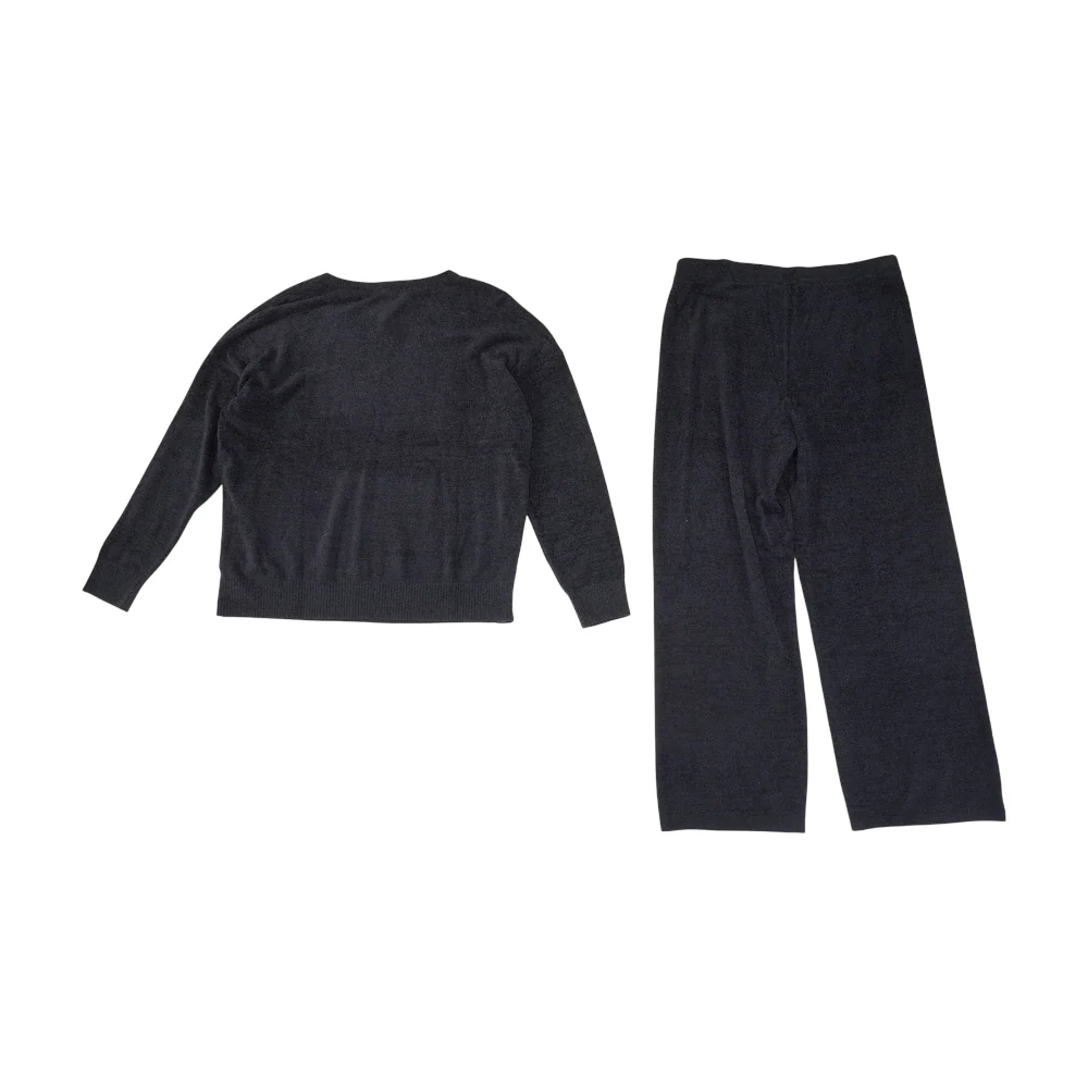 Black Petite Solid Pajama Set - Image 2