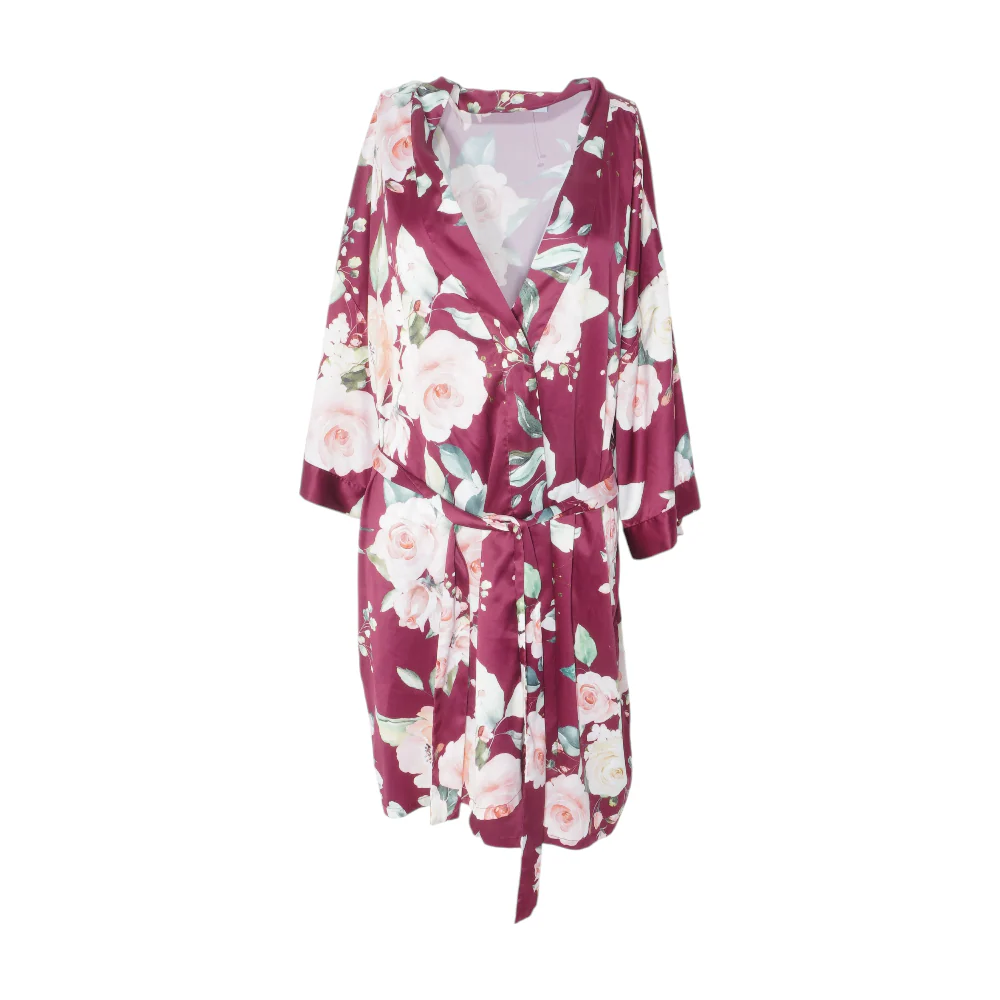 Maroon Floral Robe