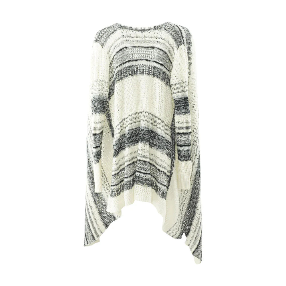 White Striped Cardigan Sweater - Image 2