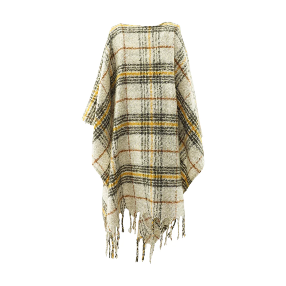 Beige Plaid Cardigan Sweater - Image 2