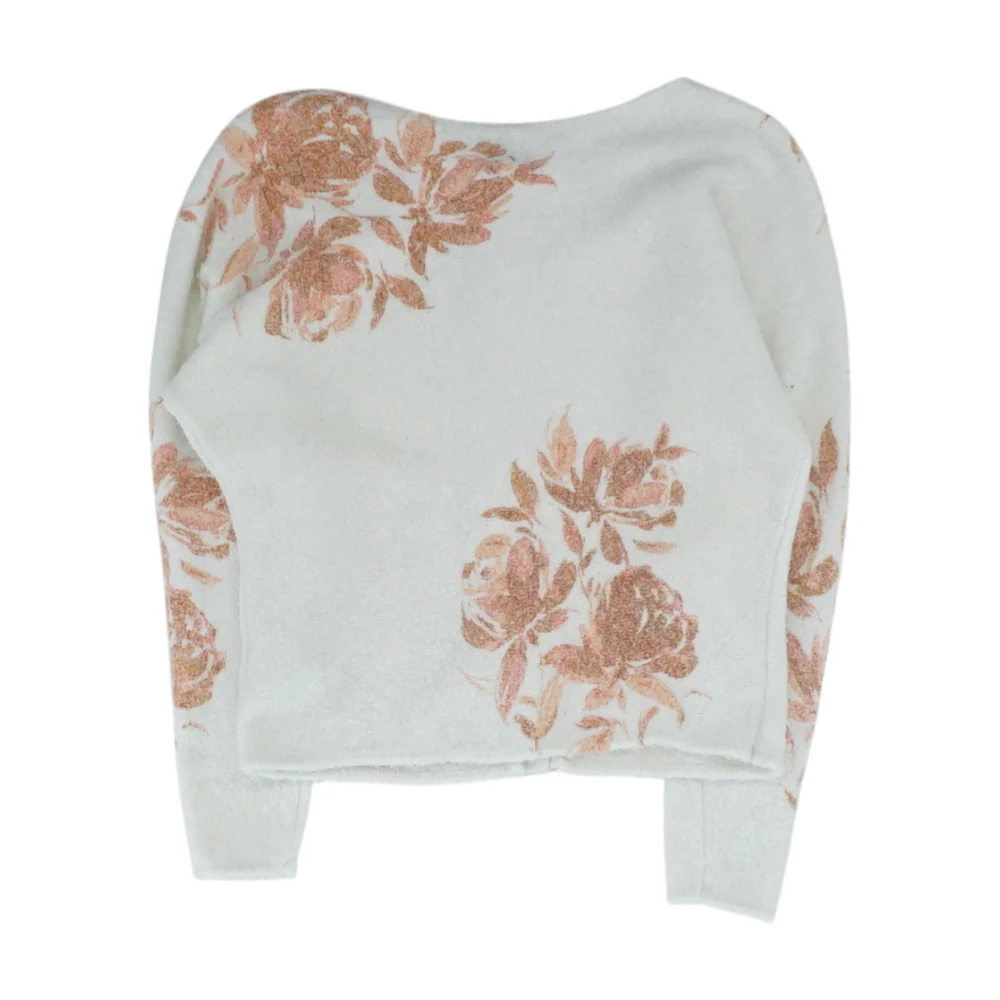 White Floral Cardigan Sweater - Image 2