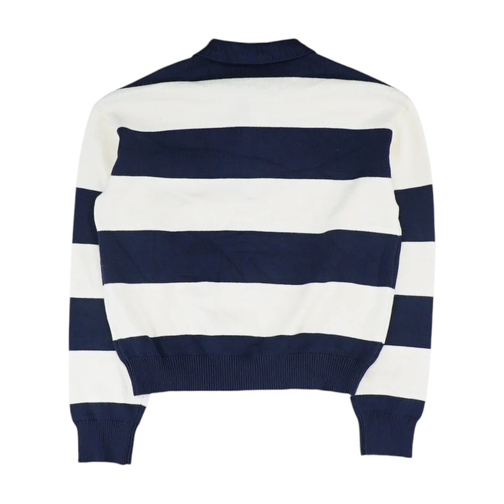 Navy Striped 1/4 Zip Sweater - Image 2