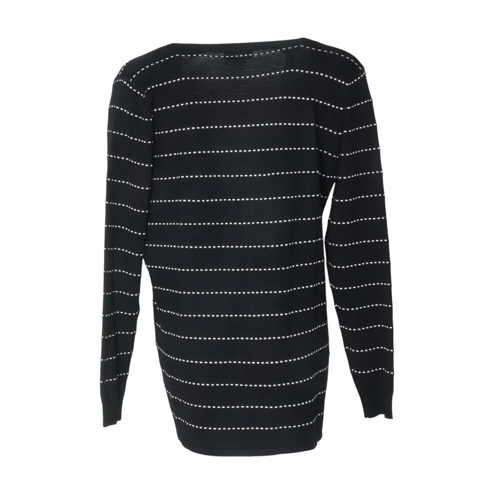Black Striped Cardigan Sweater - Image 2