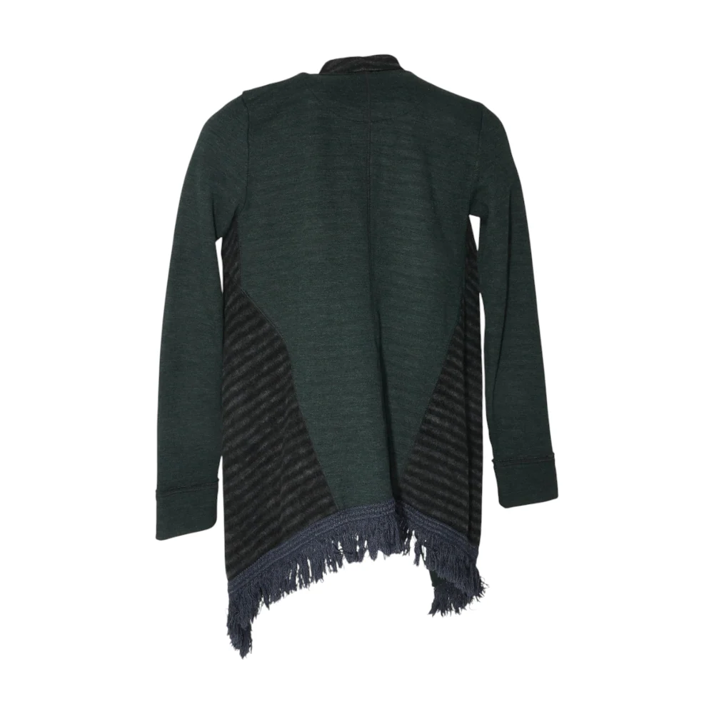 Green Color Block Cardigan Sweater - Image 2
