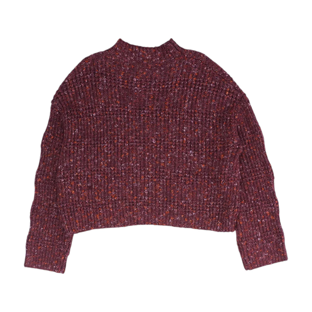 Maroon Abstract Pullover Sweater - Image 2