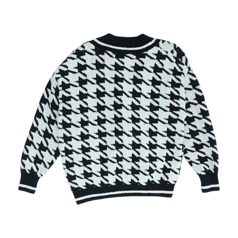 Black Abstract Cardigan Sweater - Image 2