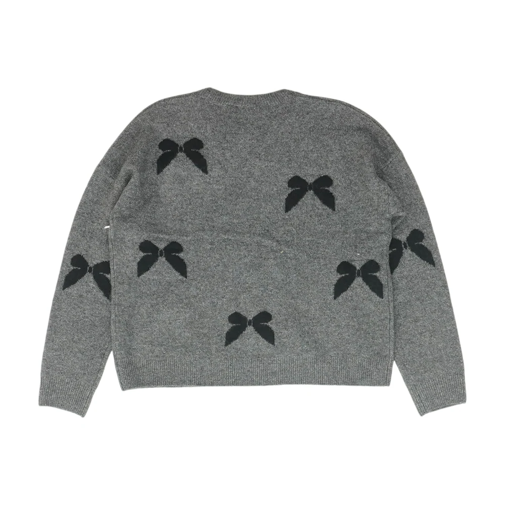 Gray Print Pullover Sweater - Image 2