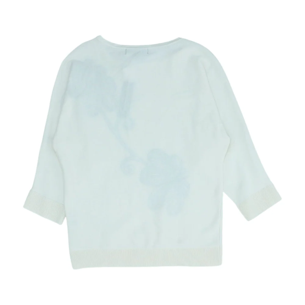 White Floral Pullover Sweater - Image 2