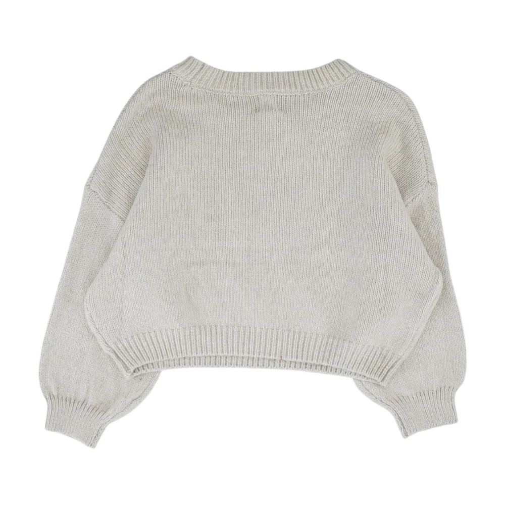 Beige Argyle Pullover Sweater - Image 2