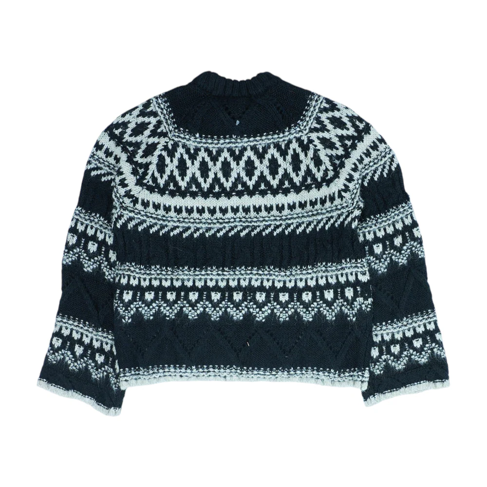 Black Graphic Pullover Sweater - Image 2