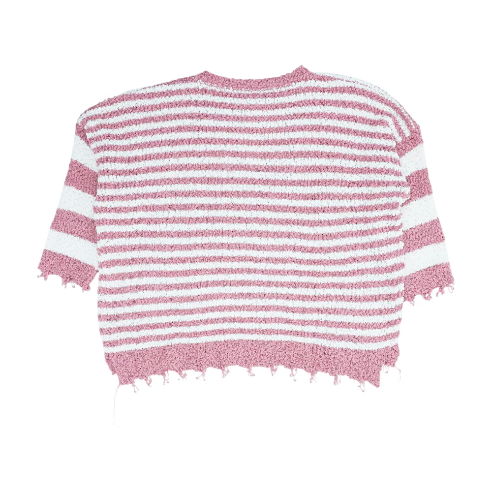 Mauve Striped Pullover Sweater - Image 2