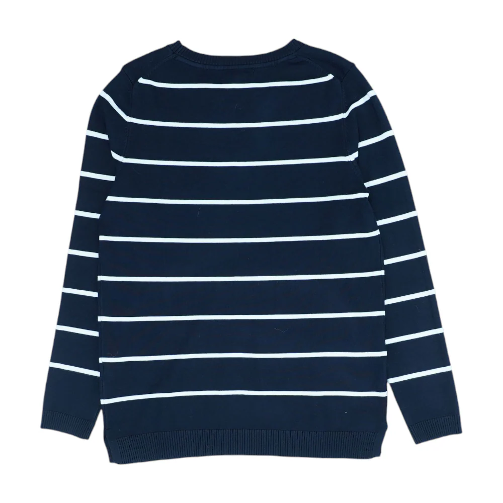 Navy Striped Pullover Sweater - Image 2