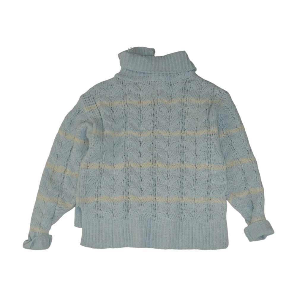 Blue Striped 1/4 Zip Sweater - Image 2