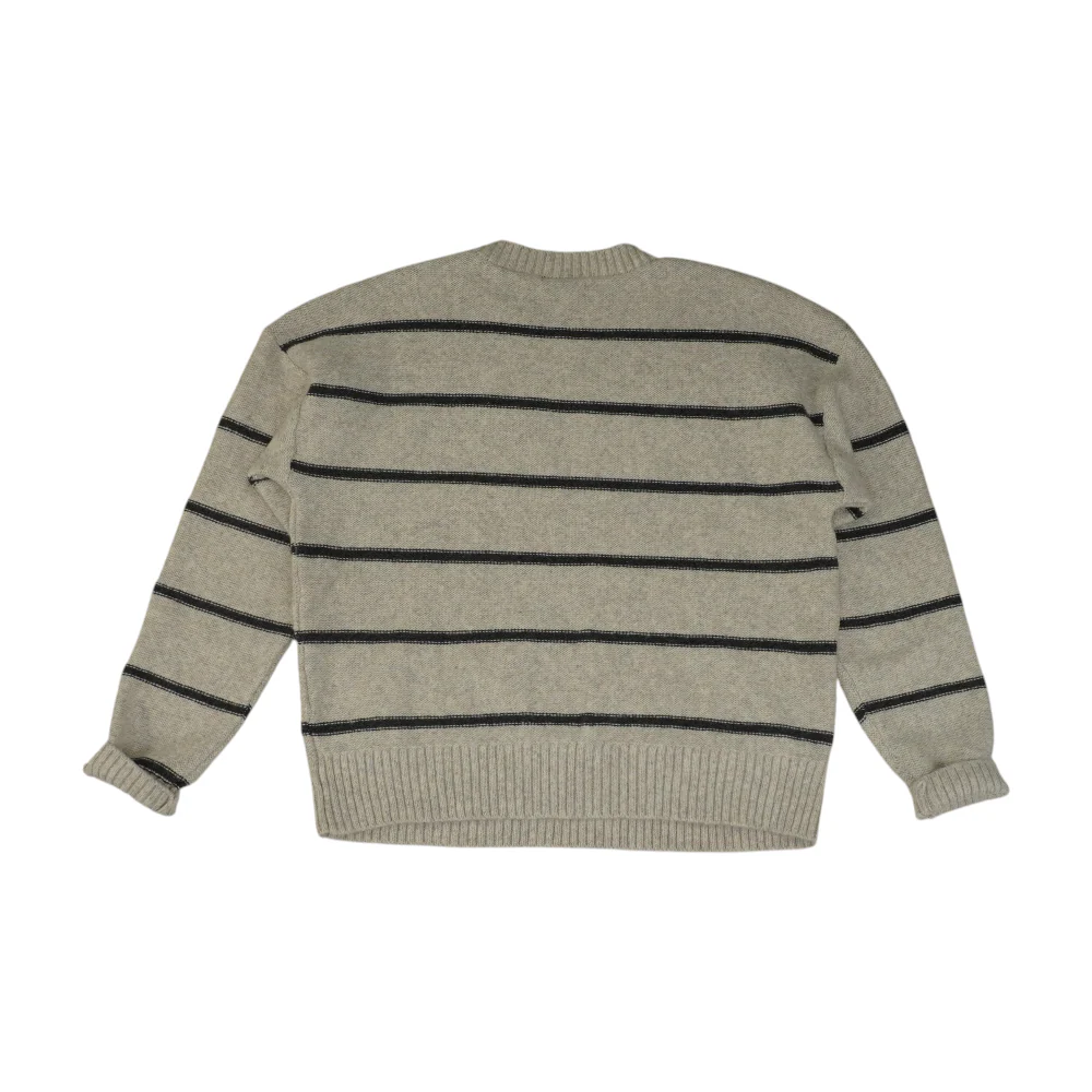 Beige Striped Pullover Sweater - Image 2