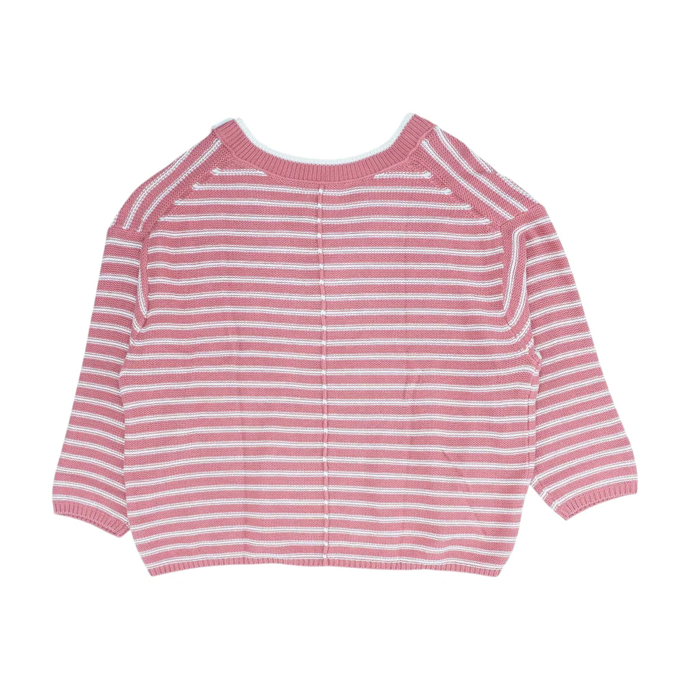 Coral Striped Pullover Sweater - Image 2
