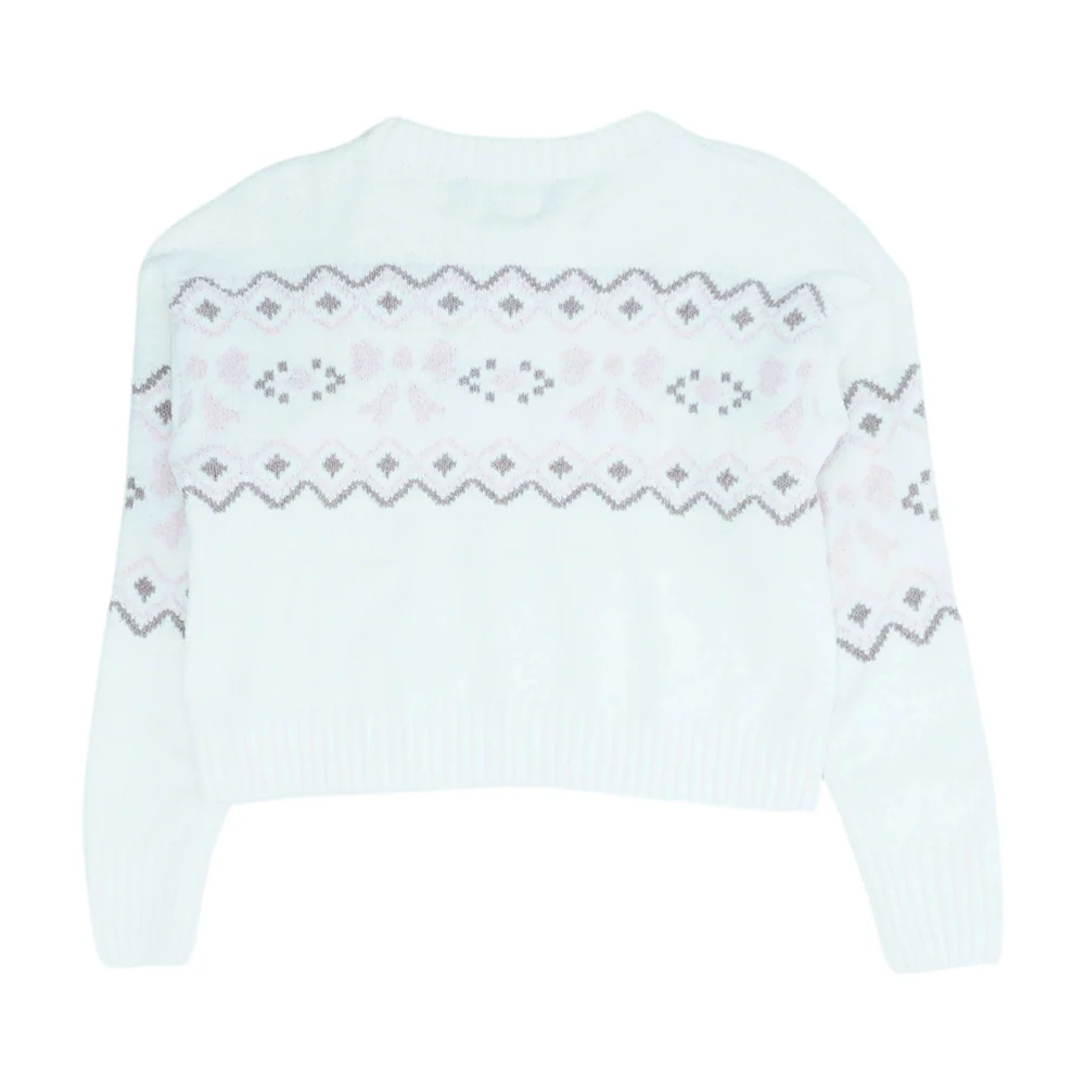 Ivory Abstract Pullover Sweater - Image 2