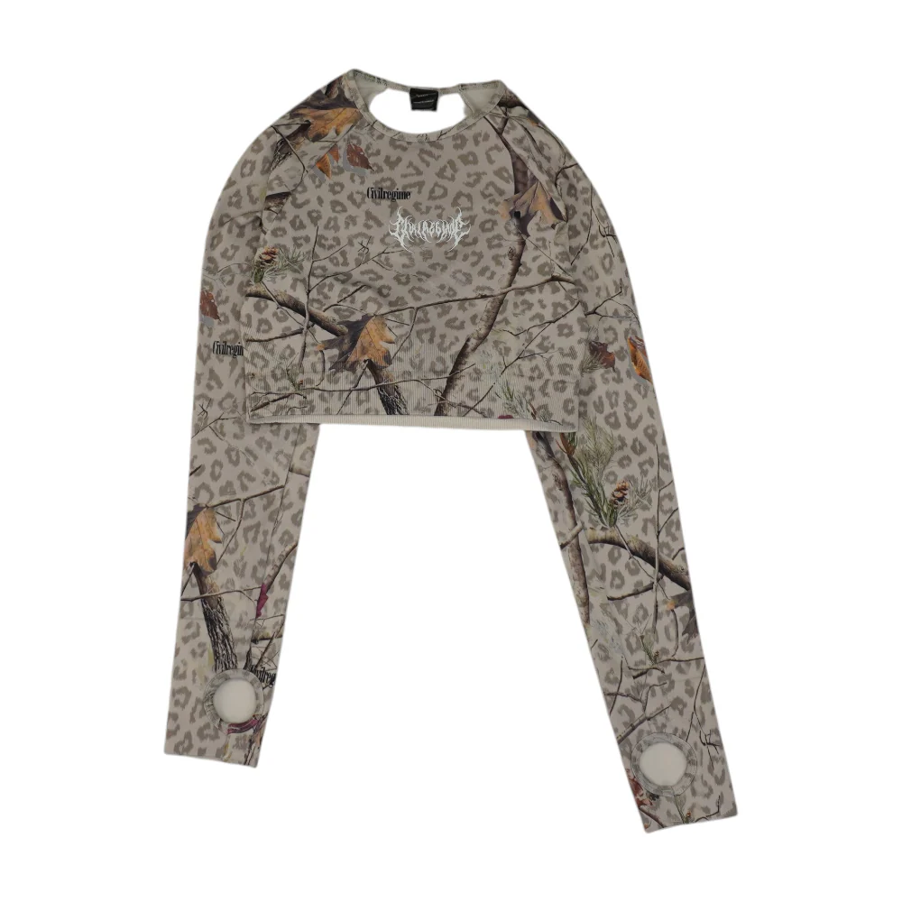 Gray Animal Print Active T-Shirt