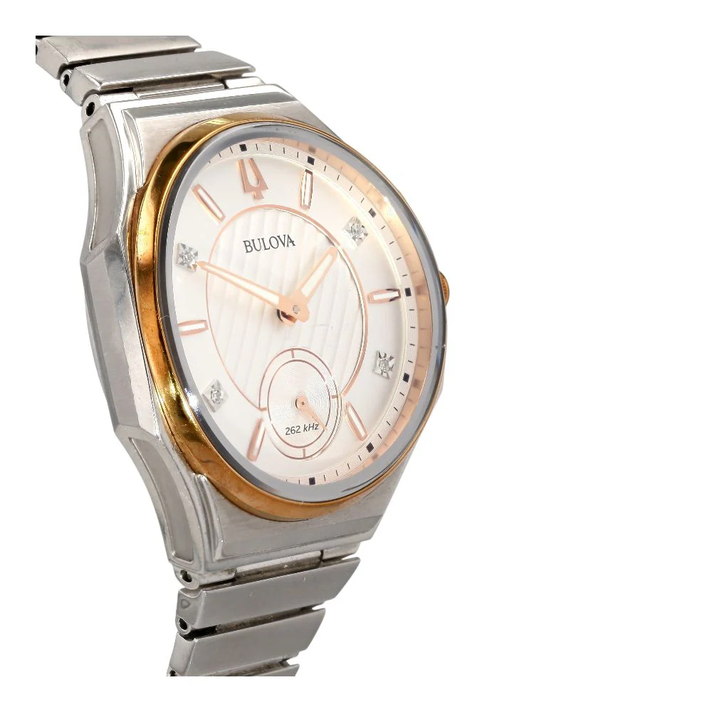 Women's Two Tone Curv With Diamond Accents Stainless Steel Watch - Image 3